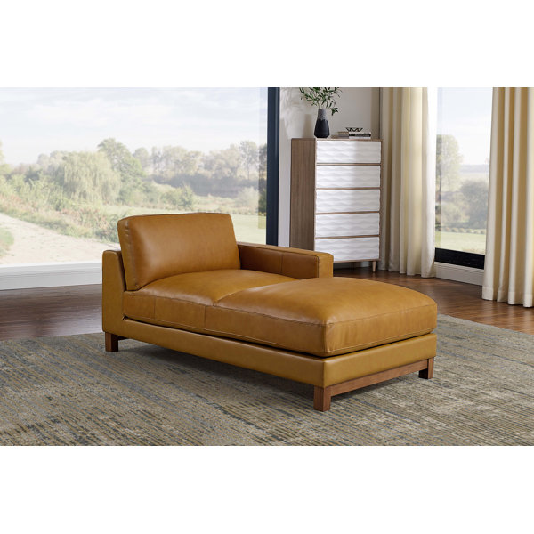 Latitude Run® Juba Upholstered Leather Chaise Lounge & Reviews Wayfair